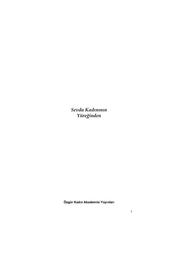 Sevda Kadınının Yüreğinden Özgür Kadın Akademi Yayınları